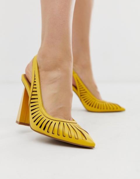 Asos Design - Pascha - Chaussures À Talons Hauts Avec Découpes Et Bride Arrière - Jaune