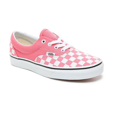 checkerboard vans pink