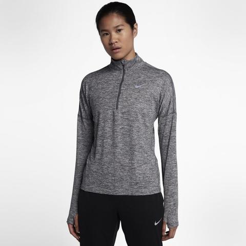 Nike Dri-fit Camiseta De Running De Media Cremallera - Mujer - Gris