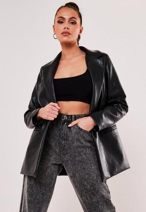 missguided leather blazer