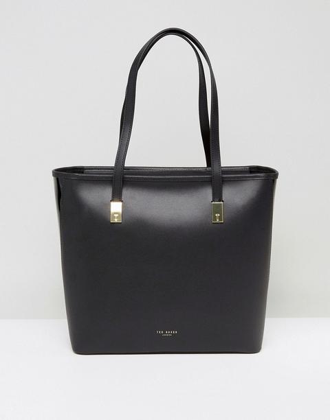 Ted Baker - Borsa Shopper In Pelle Grande Con Pochette - Nero