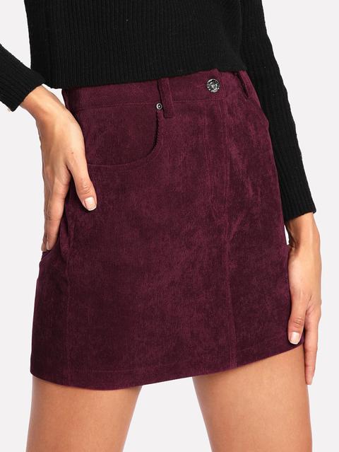 Zip Fly Cord Skirt