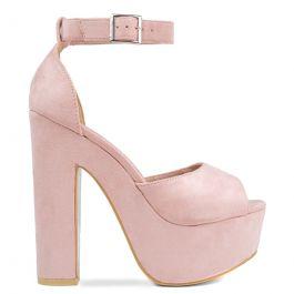 Chloe - Pink Platform Heeled Sandals