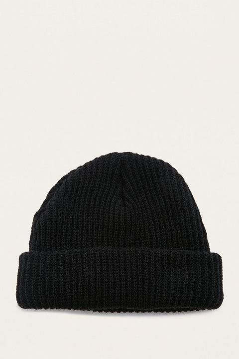 Urban Outfitters - Kleine Beanie In Schwarz Mit Umschlag