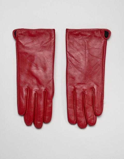 Barney's Originals - Guanti In Vera Pelle Adatti A Schermi Touch Screen - Rosso