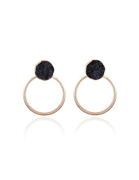 Pendientes Lavani Circle Negro