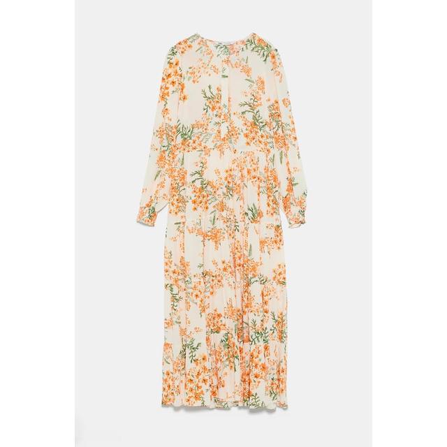 zara orange floral dress