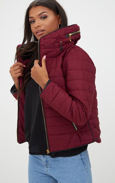 Mara Burgundy Puffer Jacket