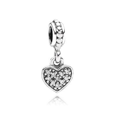 Charm Con Pendente Cuore In Pavé