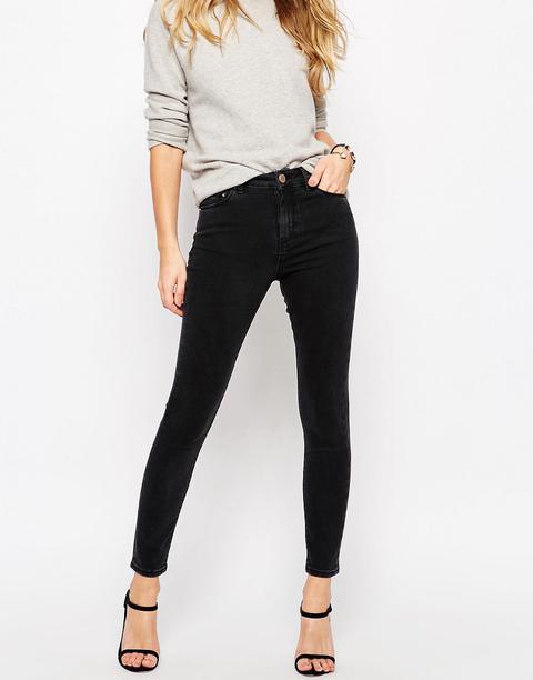 Asos Ridley Skinny Jeans In Washed Black