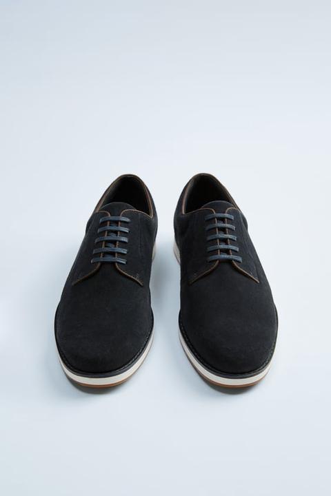 Zapato Casual Piel Azul