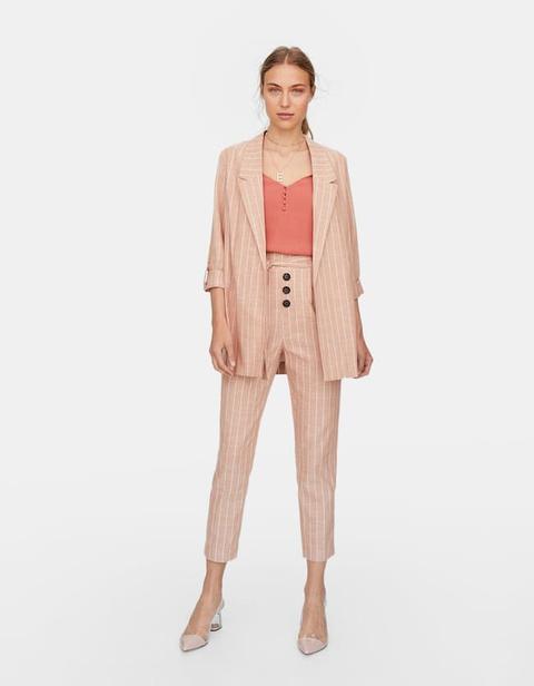 blazer stradivarius pink