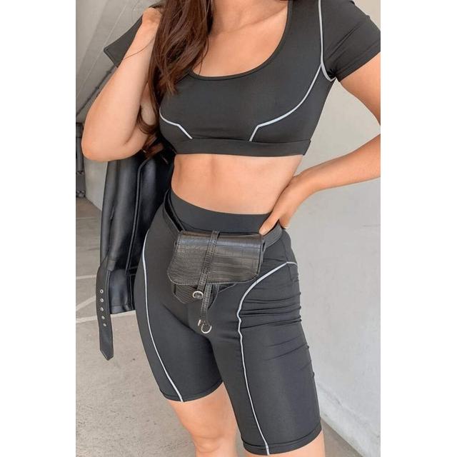 black longline cycling shorts