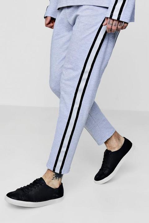 Cropped Sports Stripe Tapered Jogger Co-ord