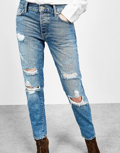 Jeans Slim Boyfriend Strappi