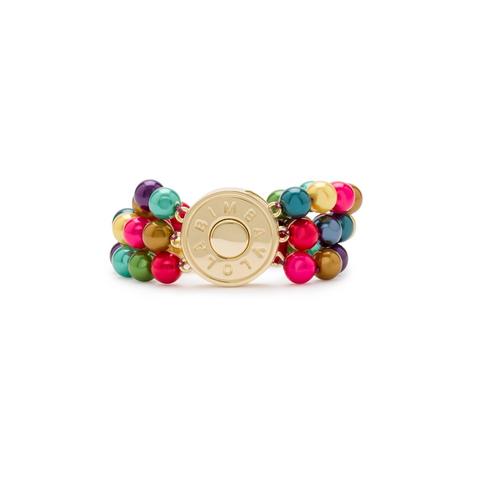 Pulsera Perlas Multicolor Logo Moneda