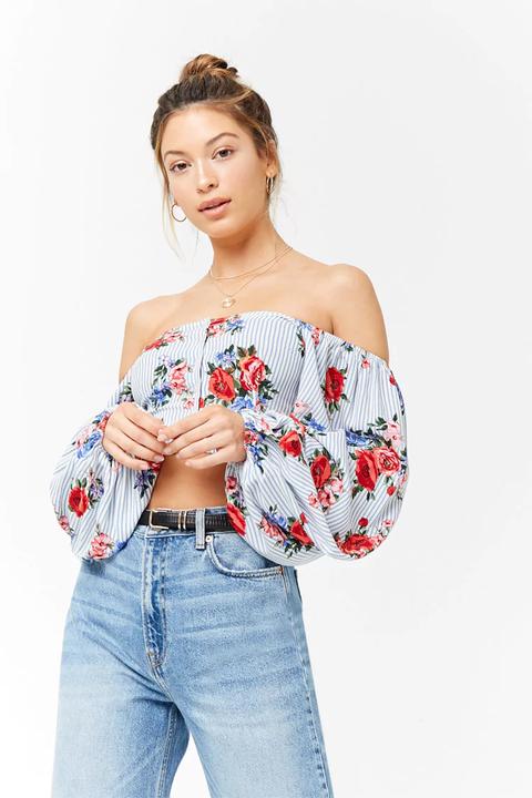 Crop Top Rayas Floral