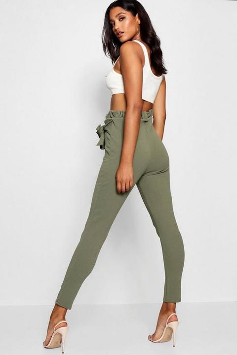 tie waist skinny trousers