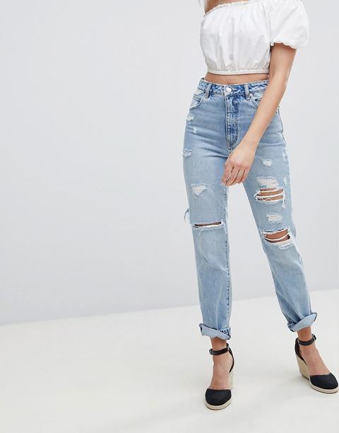 Rolla's - Original - Jeans Vintage Dritti Strappati - Blu