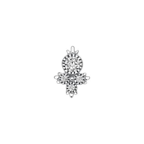 Pendiente Cuatro Diamantes Oro Blanco 0,08 Ct