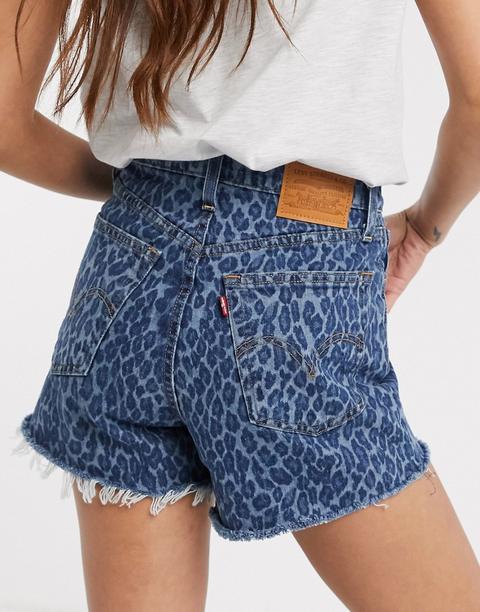 Pantalones Vaqueros Cortos En Estampado De Leopardo Ribcage De Levi's-azul