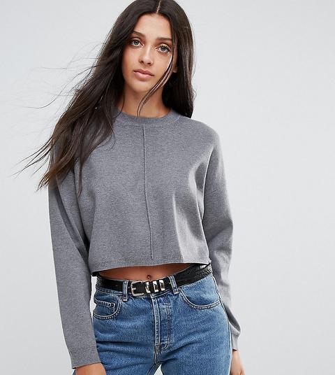 Asos Tall - Maglione Corto Squadrato - Grigio