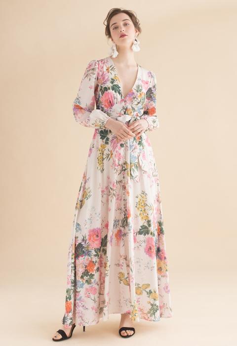 floral button dress