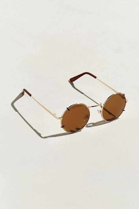 Uo Faux Clip Round Sunglasses