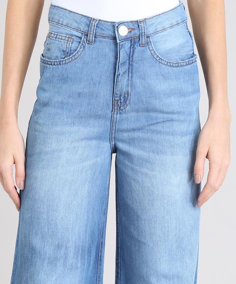calça jeans feminina cintura alta azul claro