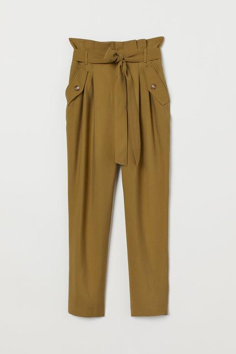 H & M - Pantaloni Con Cintura - Verde