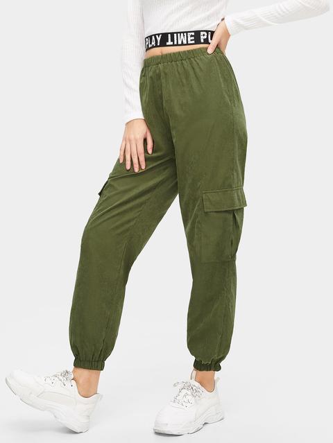 Pantaloni Con Vita Elasticizzata Con Tasca