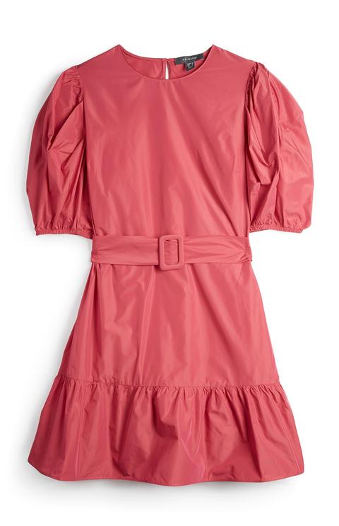 taffeta puff sleeve dress