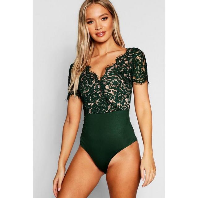 premium eyelash lace bodysuit