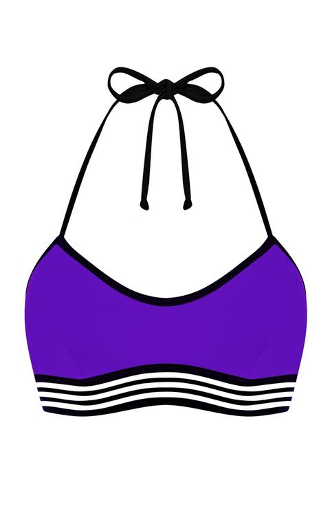 Top Bikini Morado Atado Al Cuello