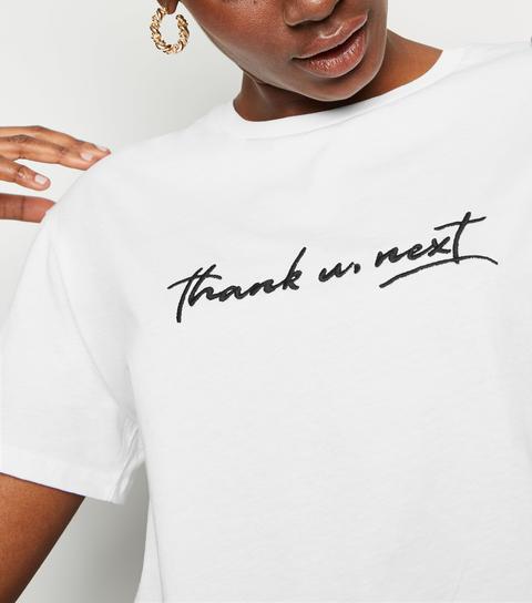 White Thank You Next Slogan Boxy T-shirt New Look