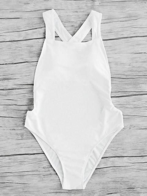 Monokini Con Espalda Abierta Con Tiras Cruzadas