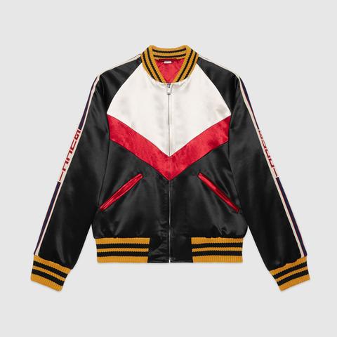 Bomber In Acetato Motivo Chevron