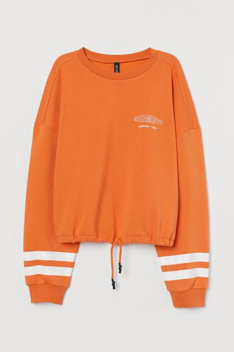 Sweat Avec Lien De Serrage - Orange