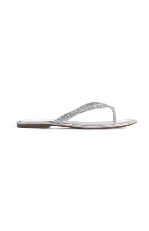 White Diamante Flip Flop