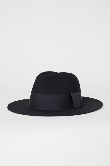 H & M - Cappello In Feltro Di Lana - Nero