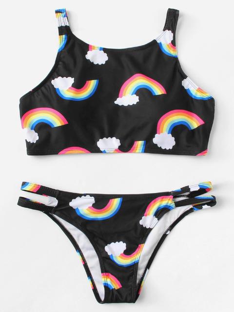 Bikini Con Stampa Arcobaleno