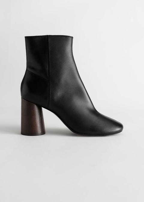 Almond Toe Leather Ankle Boots from And 