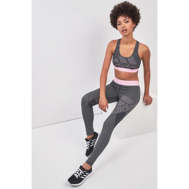 adidas leggings grey and pink