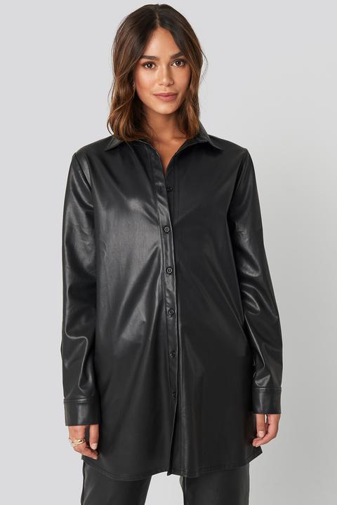 Faux Leather Shirt