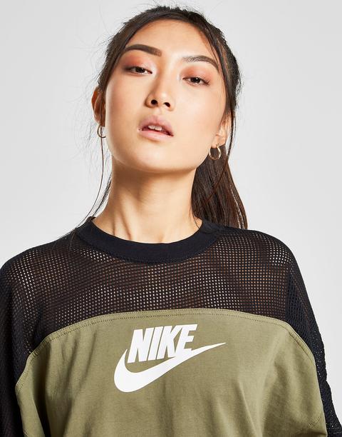 Nike Colour Block Mesh T-shirt - Green 