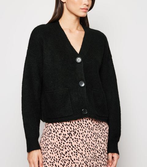 black boxy cardigan