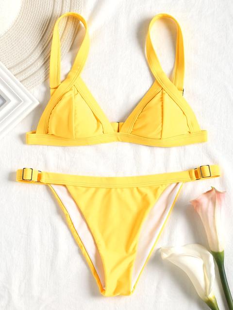 Bikini Set Imbottito Con Stringhe