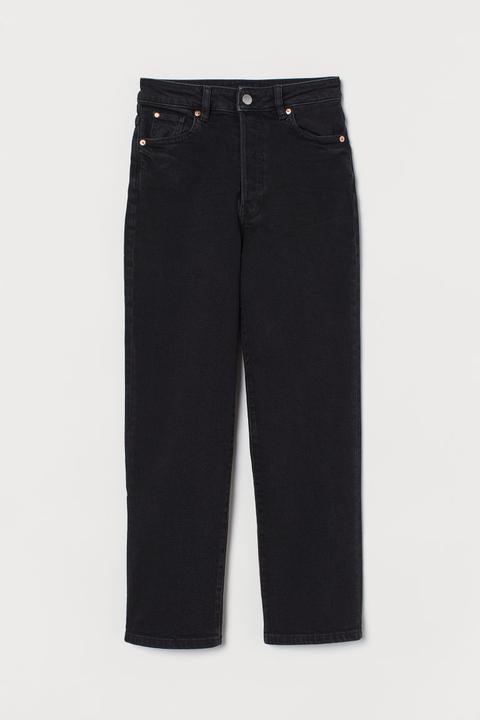 Vintage Straight High Jeans - Black