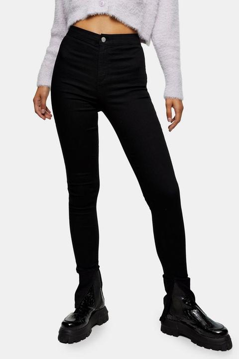 Black Split Hem Joni Skinny Stretch Jeans