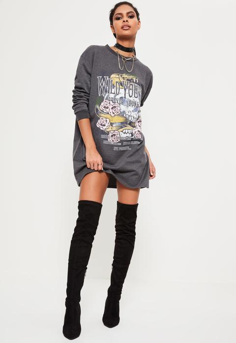Grey Wild Youth Graphic Printed Rock 